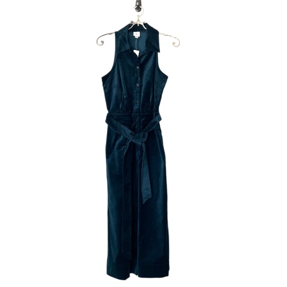 Anthropologie Maeve Velvet Halter Crop Jumpsuit Size 4 - Picture 4 of 14